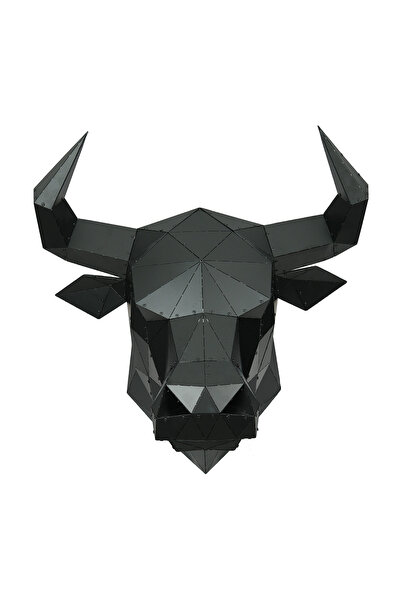 Oduman Design Boğa Kafası Metal Duvar Heykeli – Büyük Boy – Mat Siyah