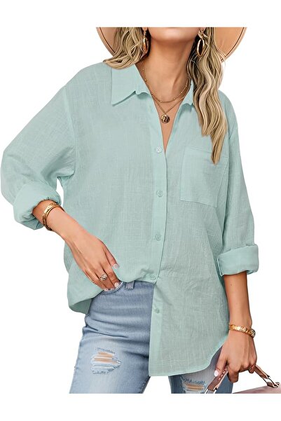 GENERAL Zeagoo Womens Button Down Shirts Long Sleeve Casual Cotton Gauze Tops
