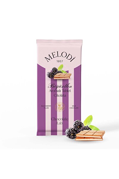 Melodi Çikolata Böğürtlen Aromalı Krema Dolgulu Sütlü Tablet 90 g