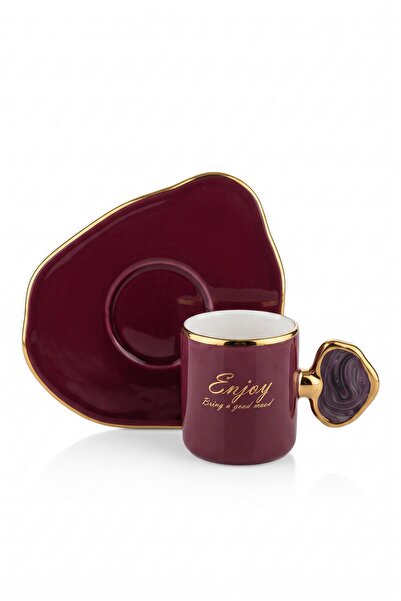 ALBETTO Single-serve porcelain coffee cup - plum enjoy