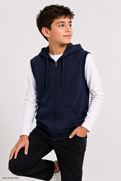 ModaPlaza Children's Combed Cotton Vest 2 Yarns 03911-1