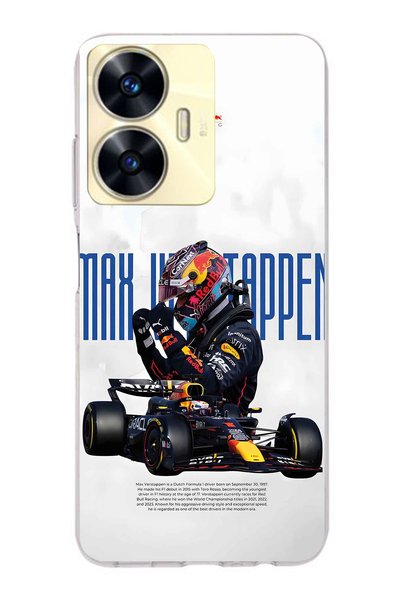 FLAMENKO Realme C55 Compatible Max Verstappen Patterned Transparent Phone Case
