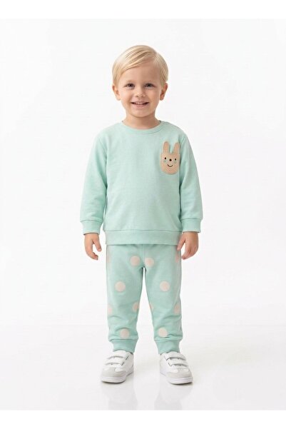 Aziz Bebe Girl's Rabbit Appliqué Tracksuit Set