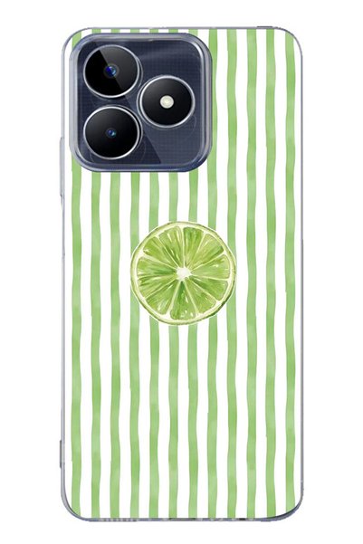 FLAMENKO Realme Note 50 4g Compatible Lime Slice Patterned Transparent Phone ...