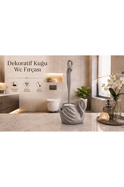LUCES DESİGN Decorative Swan Wc Brush – Stylishly Designed Bathroom & Toilet ...