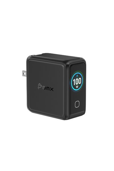 Bmx Încărcător de perete GaNsta 100W GaN cu LCD, 3 porturi USB-C, 1 port USB-...