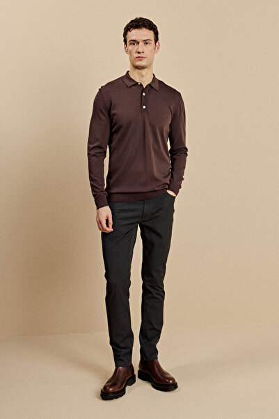 BROOKS BROTHERS Erkek Antrasit Slim Fit Normal Bel 5 Cepli Pantolon