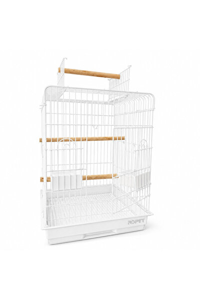 Ropet Colivie pentru papagali mari 47X47X65 cm, deschidere acoperis, Nr.904, Alb