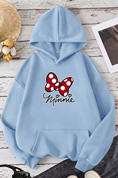 uyguntarz Unisex Minnie Printed Oversize Hoodie Hooded Sweatshirt
