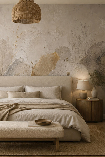 dreamwall Taşın Hafızası Fırça Darbesi Desenli Tek Parça Tekstil Duvar Kağıdı
