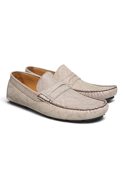 FRANCO CALVANI Mink Color Laceless Genuine Leather Men's Shoes