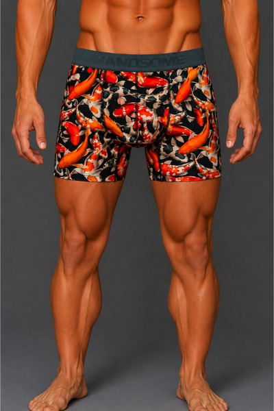 Handsome Balık Desenli Erkek Boxer