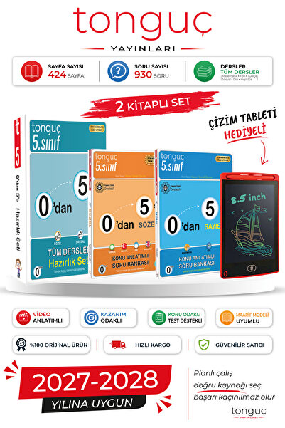 Tonguç Yayınları 0'dan 5'e Sayısal ve Sözel Konu Anlatımlı Soru Bankası Seti ...