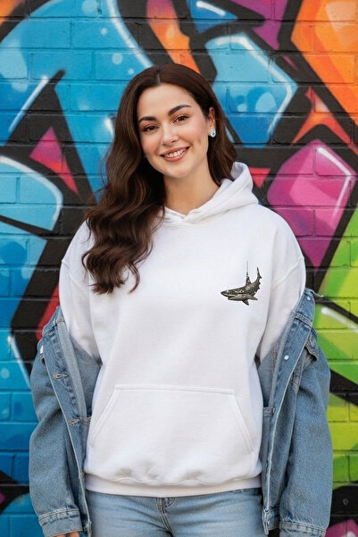 uyguntarz Unisex Kopekbaligi Printed Oversize Hoodie Hooded Sweatshirt