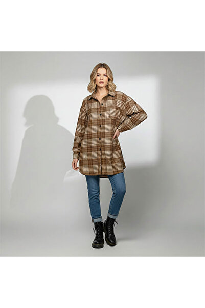 dorbe Women's Brown Plaid Shirt
