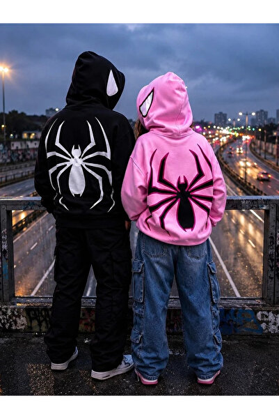 macklin Lover - Friend Couple Combination Spider-Man Back and Hood Print Spec...