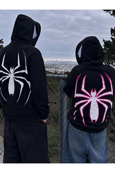 macklin Lover - Friend Couple Combination Spider-Man Back and Hood Print Spec...