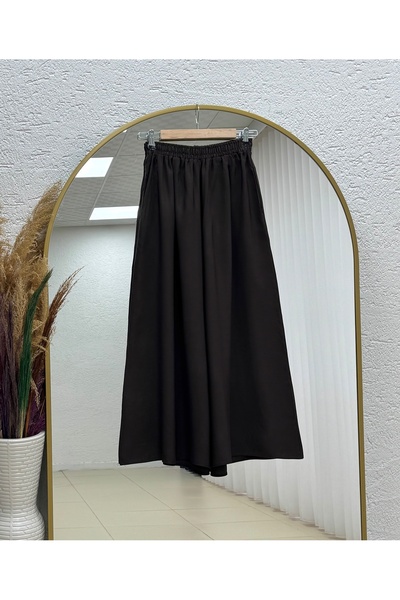 MİHRA STORE Şahpare Double Pocket Wide Leg Trousers-By5052 Brown