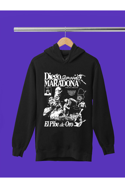 MAGORS Diego Armando Maradona Printed 3-Yarn Quality Soft Texture Hooded Chil...