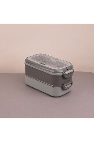Reoona 2-tier lunch box with spoon and fork for diet & meal carrying - 1.8 l ...