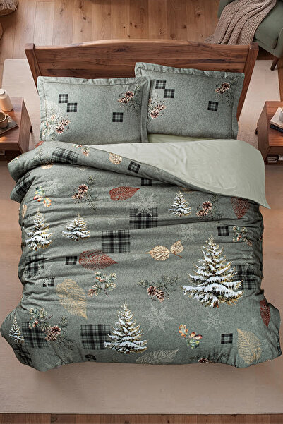 First Choice Alfon 100% Cotton Superior Flannel Double Duvet Cover Set