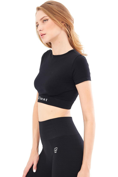 AJ X GF Soft Textured, Flexible Yoga, Running, Sports and Everyday Crop Top Milea