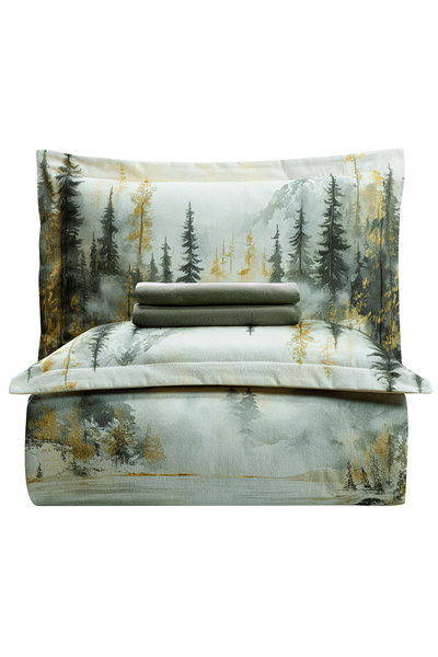 First Choice Semeran 100% Cotton Superior Flannel Double Duvet Cover Set
