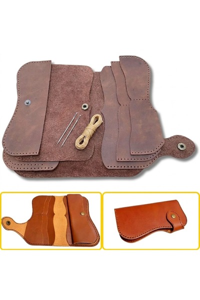 ipekbazaar Dıy Sofia Leather Wallet Making Set, DIY Handmade Snap Closure Wom...