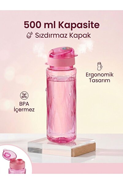 QesQin 500 ML Çocuk ve Günlük Kullanım Su Matarası – BPA İçermez, Sızdırmaz Kapaklı, Hafif ve Dayanıklı Suluk