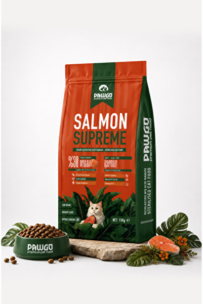 Salmon Supreme 15 Kg | Light Kısırlaştırılmış | Hypoallergenic | Somonlu Süper Premium Kedi Maması