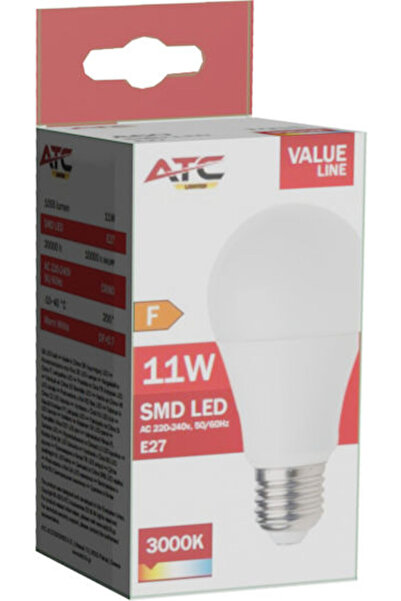 ATC Λάμπα LED 11W 110mm Για ντουί E27 και σχήμα A60 Θερμό Λευκό 1055lm Κωδικό...