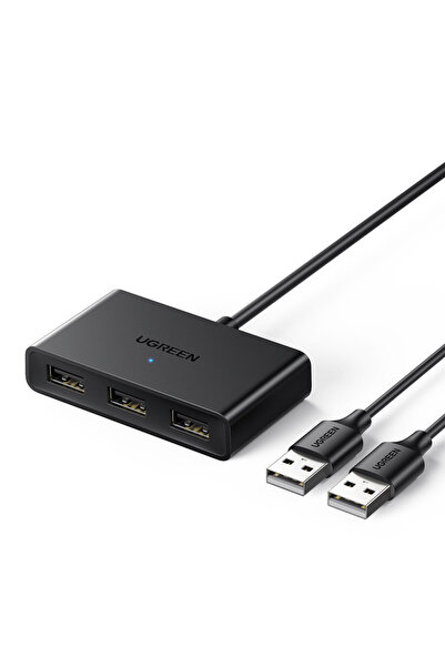 Ugreen USB switch adapter 2 inputs - 3 outputs black (CM409)
