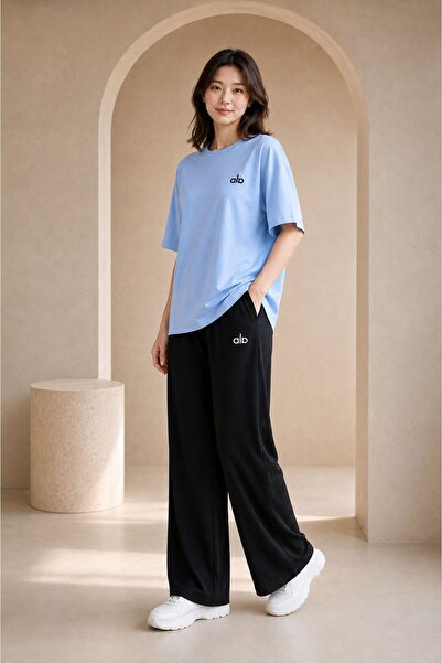 Joetsu Women's Oversize T-Shirt and Wide-Leg Pants Two-Piece Set