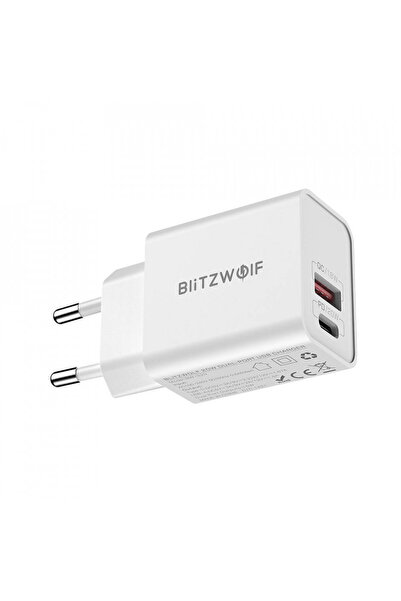 BlitzWolf Incarcator de perete BW-S20, USB, USB-C, 20W (alb)