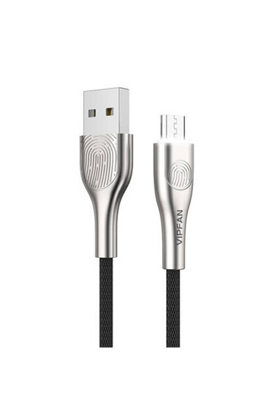VIPFAN Cablu USB la Micro USB Fingerprint Touch Z04, 3A, 1,2 m (negru)