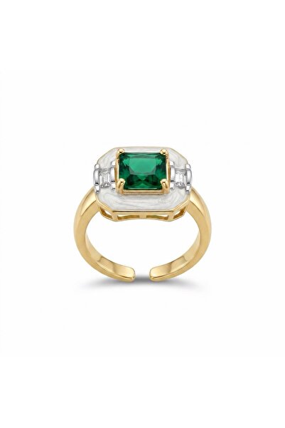 Swen Collection Mineli Yeşil Taşlı Yüzük