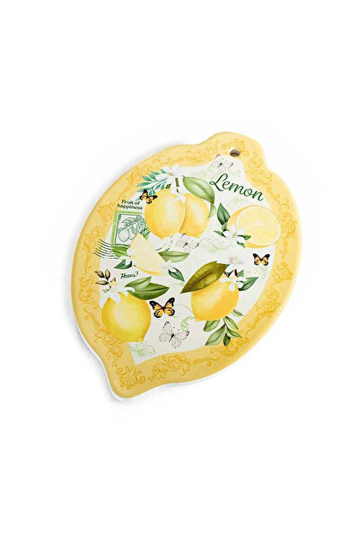 Decorer Multicolor ceramic cork hot pot holder Lemon cm 15 x 21.5 H