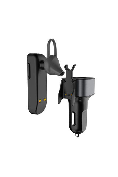 DUDAO Κιτ αυτοκινήτου 2x φορτιστής USB 3.4A + ακουστικά Bluetooth, μαύρο (R10)