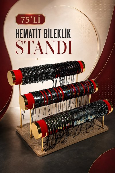 İlkbenaldim مجموعة من 75 حاملًا لأساور الهيماتيت - مجموعة متنوعة للبيع بالجملة