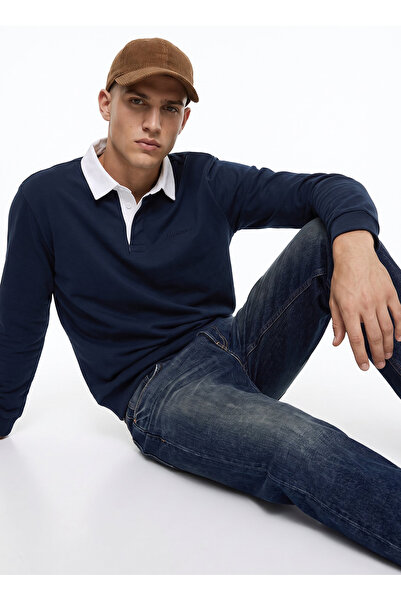 Mustang Lacivert Erkek Sweatshirt M6WM-SWT1024