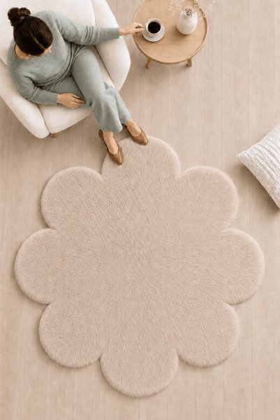 SANRUGS Home & Living POST PAPATYA Bej, Yıkanabilir ve Kaymaz Taban Halı, Pos...
