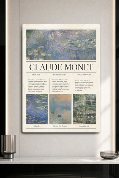 DekorHane Metal Print - Claude Monet Biography, Water Lilies and Impression S...