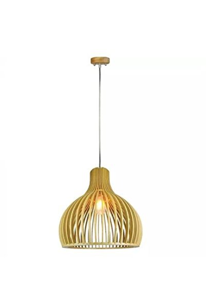 V-TAC WOODEN CEILING PENDANT E27 MAX 60W D35 X 45CM