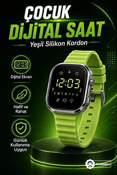 İlkbenaldim Children's and Teenagers' Digital Wristwatch with Silicone Strap ...