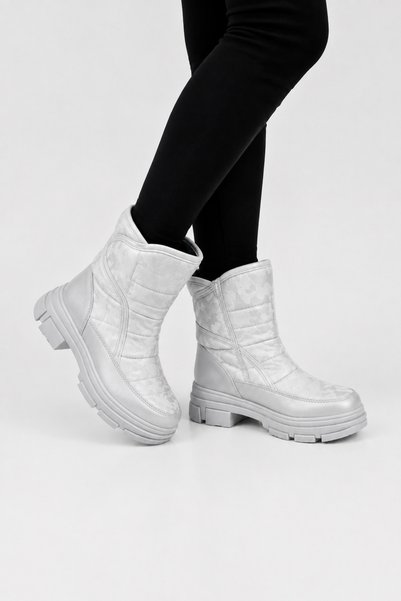 Jagulep Camouflage Zippered Children's Boots Silver