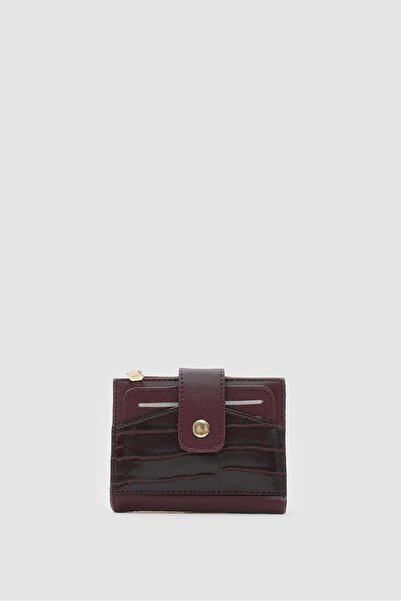 Shule Bags Rose croco patterned women's card holder burgundy