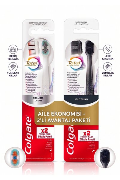 Colgate TOTAL FOAMING CLEAN 1+1 & TOTAL WHİTENING 1+1 DİŞ FIRÇASI