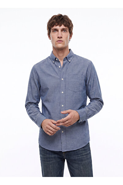 Dockers Lacivert Erkek Regular Fit Gömlek D2620159410_Diagonal Gömlek
