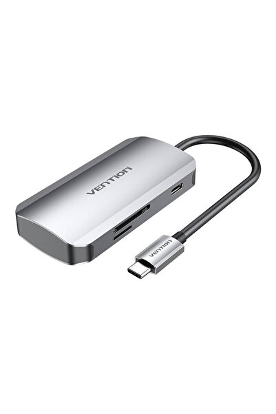 Vention Statie de andocare USB-C pentru 3x USB3.0, SD, TF, PD 0,15 m TNHHB gri