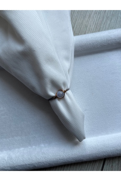 Pel Design Chalcedony Stone Brown Adjustable Wire Ring Handcrafted